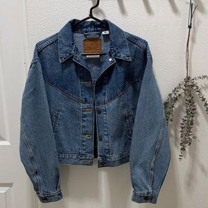 Levi's Premium Blue Denim with Tan Leather Patch